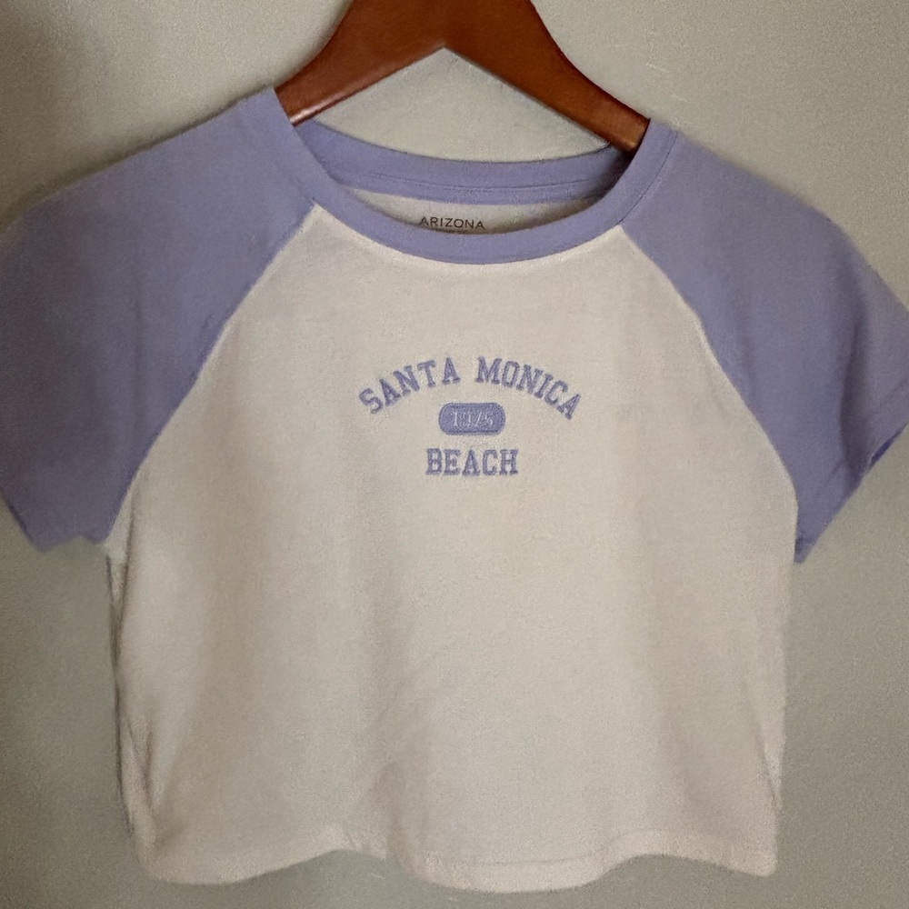 Arizona Jean Company Lavender and White Crop Top